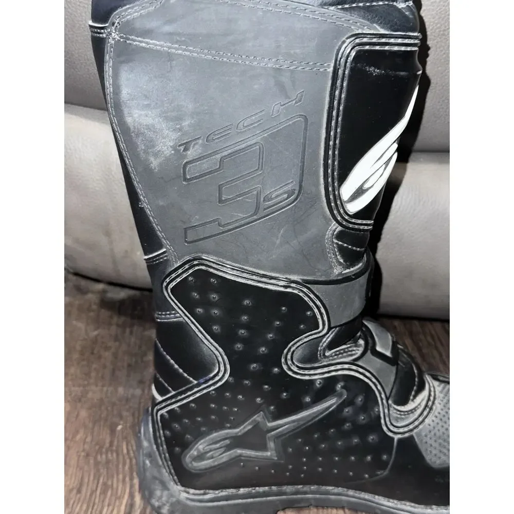 Alpinestars Youth Tech 3s Kids Motocross Dirt Bike Boots Kids Size 4 Black